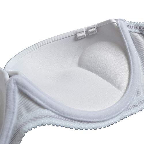 Strapless Convertible Pushup Bra Heavily Padded Lift Up Supportive Add Two Cup Multiway Tshirt Bras White, 36D