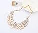 Tzou Lady Fashion Pearl Rhinestone Crystal Chunky Collar Statement Necklace