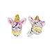 Hypoallergenic Earrings Set for Little Girls, Children's Colorful Cute Unicorn Earrings for Kids