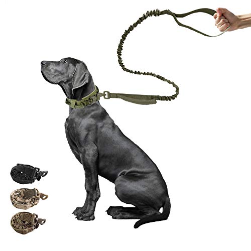 bobipaw Military Dog Leash Tactical, Bungee Dog Leash with 2 Safety Control Handles, Service Dog