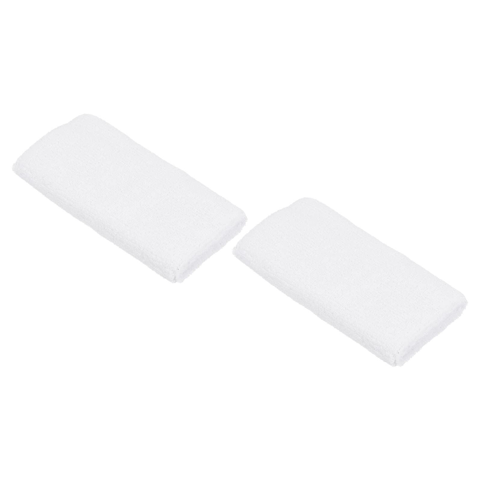 PATIKIL Sports Wristbands 8x15cm, 2 Pack Cotton Terry Cloth Absorbent Sweatband for Tennis Basketball Working Out Athletic Running, White