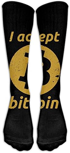 NewXme Unisex Casual I Accept Bitcoins Printing Athletic Cotton Crew Socks Long Stockings One Size