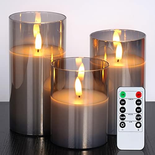 Pigsaly Flameless LED Pillar Candles – 2 Pack, Remote Control, Color Changing & Warm Light, Flickering Battery