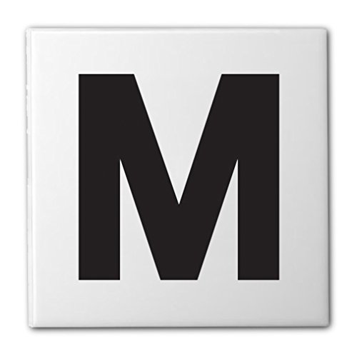 Ceramic Swimming Pool Waterline Depth Marker " M " Smooth Finish, 4 inch Font