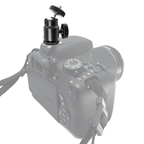 FOTYRIG Hot Shoe Mount Adapter 1/4" Mini Ball Head Ring Light Adapter