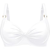 Women's Underwire Bikini Top - Push Up Swimsuit Top Only Twist Front Bathing Suit 2025 Retro Swim Bra