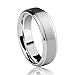 PINONLY Tungsten Carbide Ring Mens Wedding Band,Mens Engagement Ring,Promise Ring Him,Tungsten Ring Women,6mm 8mm,Black Rose Gold Blue White,Comfort Fit,Brushed(White,Size9)