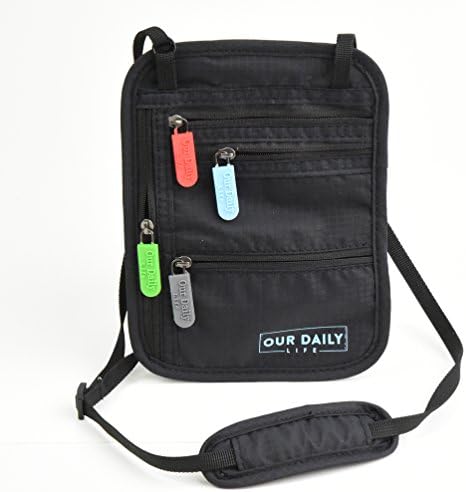 Travel Neck Passport Wallet Hanger RFID Blocking for Documents, Money and more