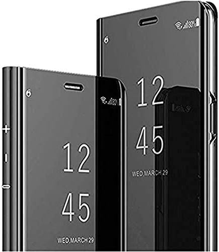 Compatible Samsung Galaxy J7 2017 Case PC+PU Mirror View Flip Cover Case for Women 360-degree Protective Lifeproof case Full Body Protection Kickstand Case Clear Panel