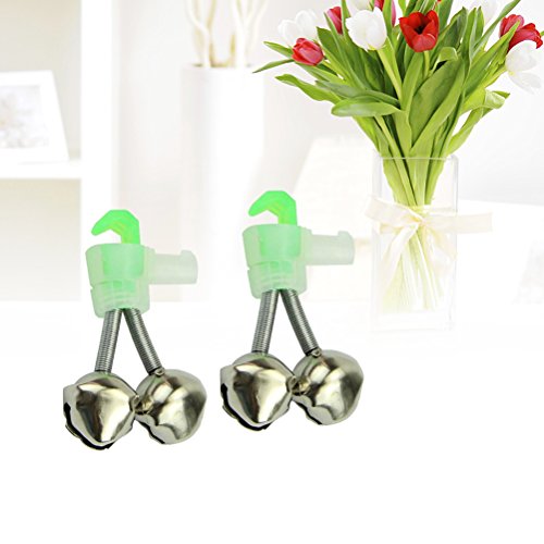 VORCOOL 5 Stück Twin Bells Angelrute Alarmglocken Clip Tackle Nacht Meer Angelrute Angeln Glocken Dual Bells Rod Clamp TIPP Clip Twin Alarm Bells – Bild 4