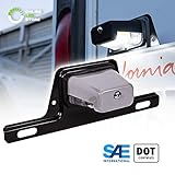 LED Trailer License Plate Lights w/Bracket [SAE/DOT Certified] [Waterproof] [Heavy Duty] License Tag Lights for Trailers, RV, Trucks & Boats - Gray Housing