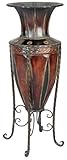 Tuscan Old World Metal Planter Vase with Stand