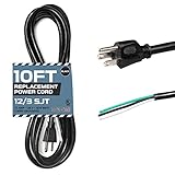 12 AWG Replacement Power Cord with Open End - 10 Ft