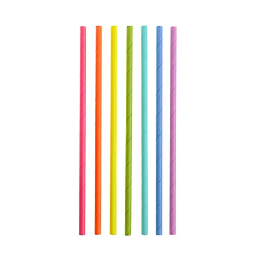 MINGZE 200 Stück biologisch abbaubare Papierstrohhalme, Regenbogen, Trinkhalme, lose Strohhalme für Säfte und Smoothies… – Bild 3
