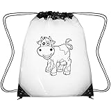 Zhdashaiff Drawstring Clear Bags Black Cow Sketch