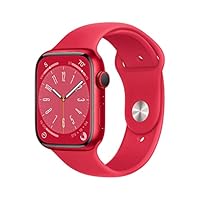 Apple Watch Series 8 [GPS + Cellular 45mm] Smart watch w/ (PRODUCT)RED Aluminum Case w/ (PRODUCT)RED Sport Band-M/L. Fitness Tracker, Blood Oxygen & ECG Apps, Always-On Retina Display, Water Resistant