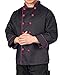 KNG Men's Executive Chef Coat with Contrast Black with Red Accent, L