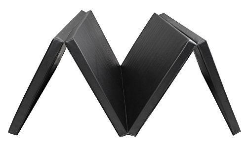 Wacces Pu Leather Gymnastics Gym Fitness Exercise Tumbling/Martial Arts Folding Mat, Black - Thumbnail 4
