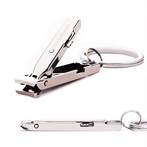 munkees UltraThin Nail Clippers Keychain, Mini Foldable Nail Cutter