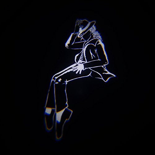 Padaday 2x replaceable insert Logo film slide Emblem for car wireless door welcome light USB roof logo projector light Home door ceiling E26 E27 projector light (Micheal Jackson)