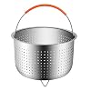 Stoomkorf, instant-pan, accessoires, roestvrij staal, stoominzet met siliconen handvat, snelkookpan voor het stomen van…