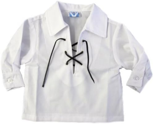 Trewscots Babies White Jacobite Scottish Ghillie Shirt - Ages 6 - 12 Months