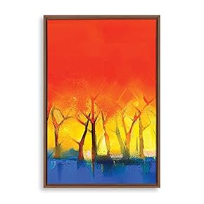 Framed Canvas Wall Art for Living Room, Bedroom Beautiful Gold Forest Canvas Prints for Home Decoration Ready to Hanging - 16x24 inches