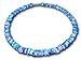 Native Treasure - 14 inch Little Kids Puka Chips Shell Necklace Tie-Dyed Blue, Violet and White Choker