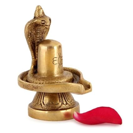 CRAFTHUT Spiritually Energized Brass Shivling Figure Shiv Ling Statue/Idol for Puja and Gift Purpose Products Dimensions - (LxBxH - 6.5 x 5 x 7.5 Centimeters) Weight - 190 GMS