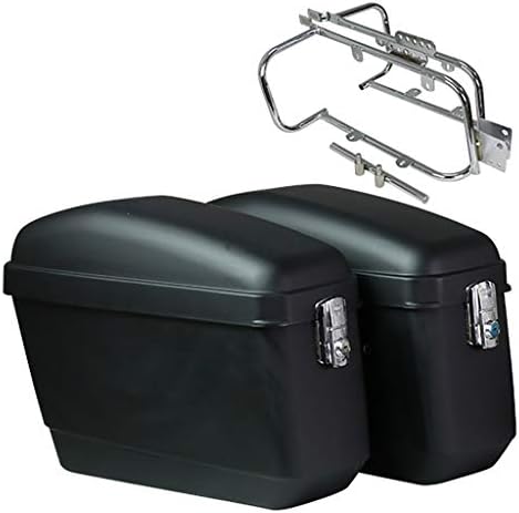JION Harley Davidson Tour Model, 40L Hard Saddle Bag Luggage with Key, Saddle Bag Transfer Support Mounting Bracket Kit