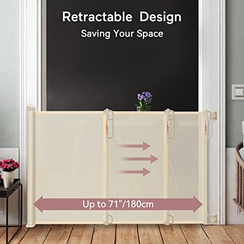 Retractable Baby Gate, Momcozy Extra Wide Mesh Baby Gates for Stairs