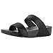 FitFlop Women's Shimmy Suede Slide Sandal, Black Glimmer, 7 M US