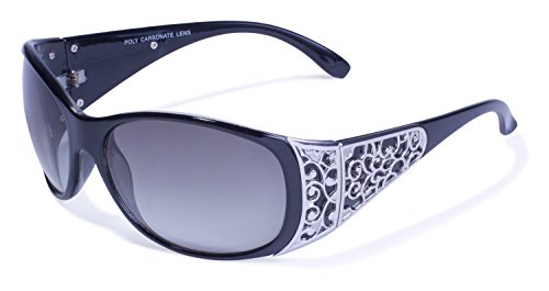 Global Vision Eyewear Tiara Sunglasses, Shiny Crystal Clear Frame, Smoke Gradient Lense