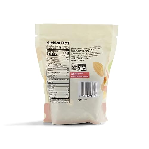 365 BY WHOLE FOODS MARKET, ORGANIC ROASTED UNSALTED ALMONDS, 10 OUNCE