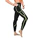 Wonderience Women Sauna Weight Loss Slimming Neoprene Pants with Side Pocket Hot Thermo Fat Burning Sweat Leggings (Black-Green, L)