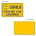 Smile You’re On Camera Rust Free Outdoor Waterproof Fade Resistant UV Protective Ink Video Surveillance Security Sign Yellow and Black Video CCTV 11”x 7”