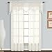 United Curtain Monte Carlo Sheer Window Curtain Panel, 59 by 108-Inch, Egg, Set of 2
