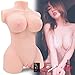Japanese Life-Sized Adult Toy Women Torso Sex Doll for Men Male Masturbator Pussy Ass with Skeleton-3D Lifelike Sex Toys with Vagina and Anal TPE Doll Silicone Doll for Male with D-Cup Breast Play Fun