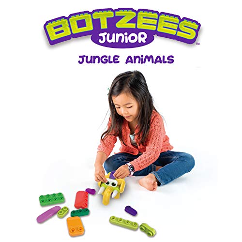 PAI TECHNOLOGY Botzees Junior Jungle Pack Building kit – Jungle Animal Toy and Construction Kit with Puzzles, Stem Toy, Educational Engineering, Ages 3,4,5, 6+ Year Old Boys & Girls (App Based)