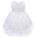 iEFiEL Baby Girls Lace Baptism Flower Dress Wedding Pegeant Tutu White 3-6 Months