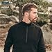 MERIWOOL Mens Base Layer 100% Merino Wool Heavyweight 400g Half Zip Sweater for Men Black