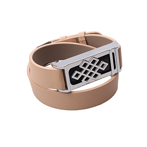 I-SMILE 1PC Leather Replacement Bracelet With Chinese Knot Design Metal Housing For Fitbit Flex(No Tracker)