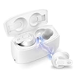 Wireless Earbuds,Bluetooth 5.0 Wireless Earbuds Bluetooth Headphones with Deep Bass HiFi 3D Stereo Sound, Built-in Mic Earphones with Portable Charging Case for Smartphones and Laptops (White)