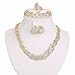 MOOCHI Gold Plated Shinning Wheat Ears Golden Necklace Earrings Bracelet Ring Jewelry Set