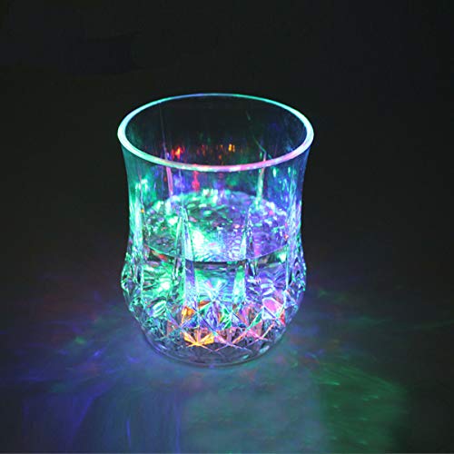 Zeerkeer Farbwechsler Trinkglas Gläser mit LED 5 LED Leuchten Acryl Plexiglas Nicht zerbrechlich Wasserdichte Marble… – Bild 2