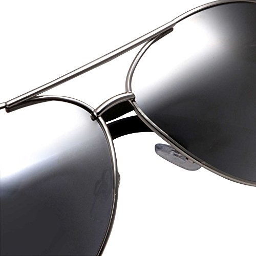 grinderPUNCH - Big XL Wide Frame Extra Large Aviator Sunglasses Oversized 148mm Silver Mirrored