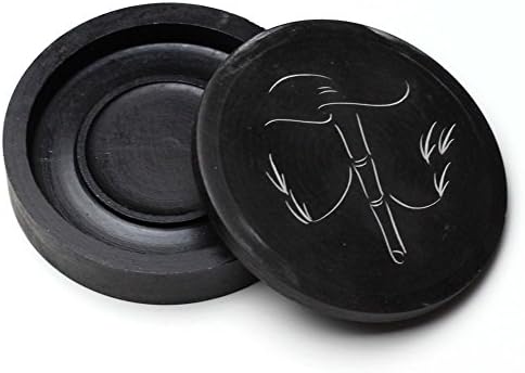 High Grade Chinese Calligraphy Brush Sumi Pens Duan Yan Inkstone Inkslab Ink Stone Chinese Calligraphy Sumi Drawing Kanji Ink Well With Cover Classical Chinese(Lnk Stone 01)