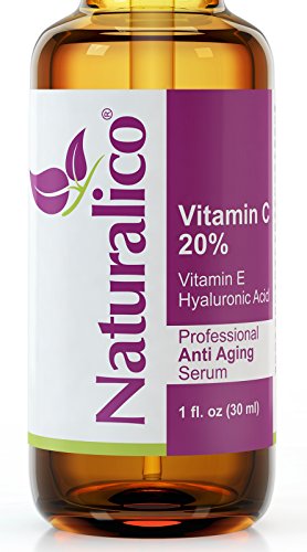 Naturalico Anti Aging Organic 20% Vitamin C Serum for Face with Hyaluronic Acid 1 Oz
