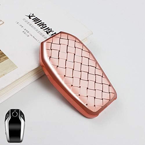 FGJIHB Key caseCar key Case Electroplating Shiny Cover For BMW 7 Series i8 730li 740li 750li 5 Series G30 X3 Display Key,Rose gold Case