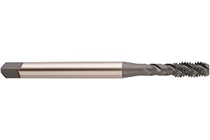 YG-1 BW Series Vanadium Alloy HSS Spiral Flute Tap, Uncoated (Bright) Finish, Round Shank with Square End, Modified Bottoming Chamfer, M4-0.7 Thread Size, D4 Tolerance